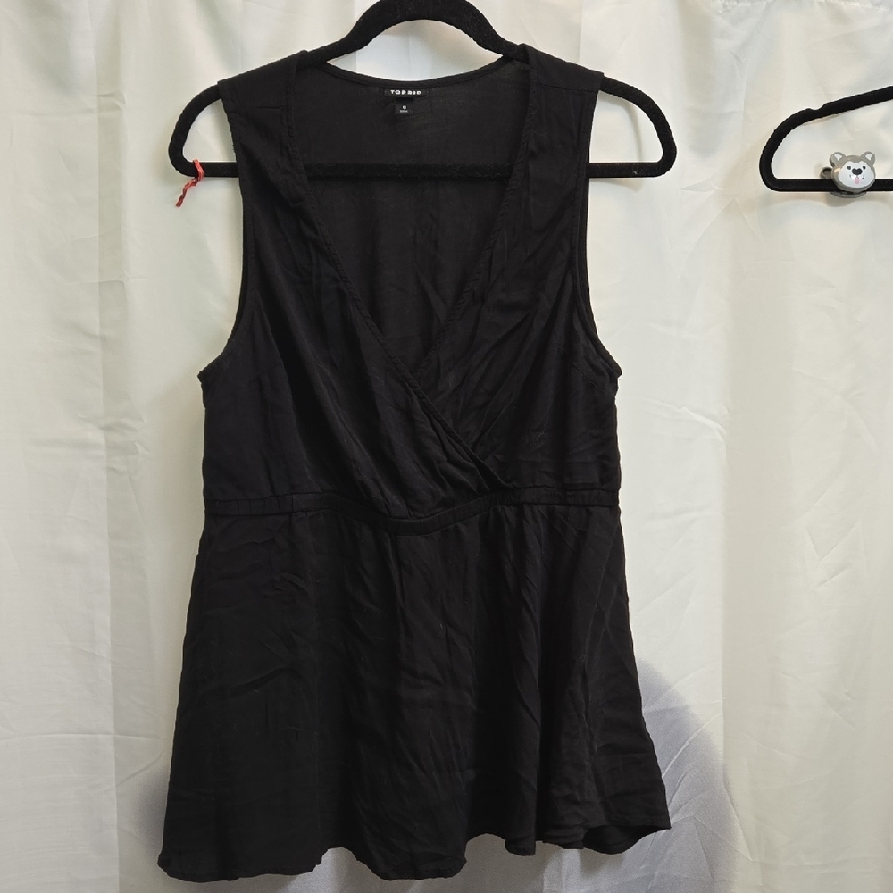 Torrid Black Sleeveless Wrap Top